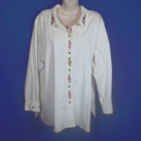 Bob Mackie embroidered white jeans jacket - Picture 4 of 8